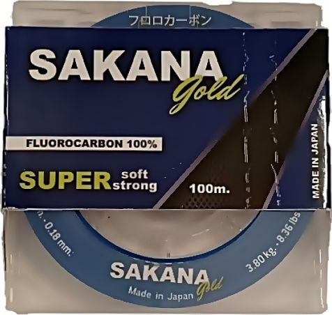Sakana Πετονιά Ψαρέματος Fluorocarbon Χρυσή 100m / 0.24mm / 5.9kg