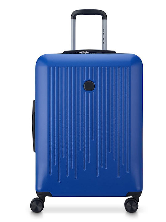Delsey Christine Medium Hard Blue Suitcase Travel With 4 Wheels Height 65.5cm
