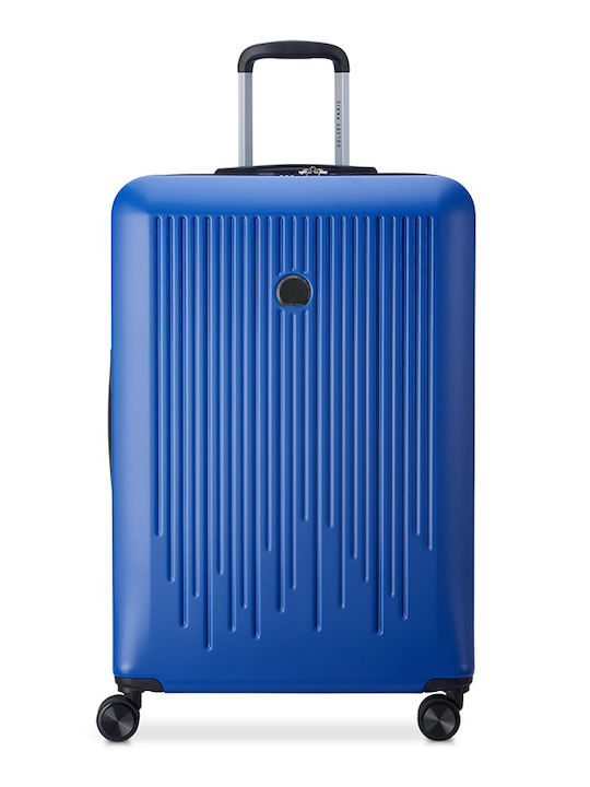 Delsey Christine Large Travel Suitcase Hard Blue with 4 Wheels Height 75cm 389482112EU