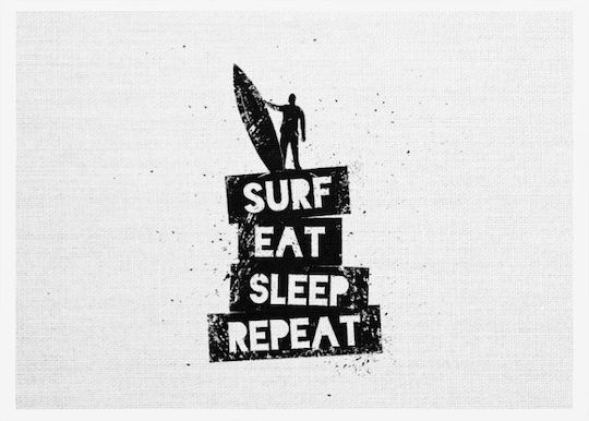 Walls Surf, Eat, Sleep, Repeat Tablou pe Pânză 70x50cm