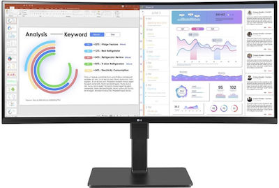 LG 34BQ77QB-B Ultrawide IPS HDR Curved Monitor 34" QHD 3440x1440 με Χρόνο Απόκρισης 5ms GTG