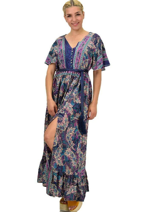 Potre Sommer Maxi Hemdkleid Kleid Marineblau