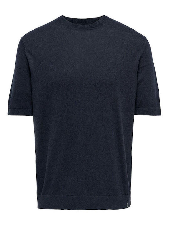 Only & Sons Herren Langarm-Pullover Marineblau