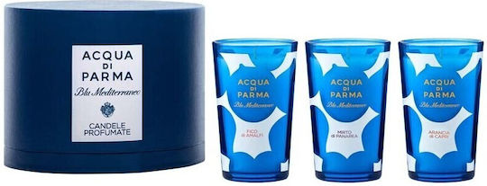Acqua di Parma Αρωματικό Κερί Blu Mediterraneo Candles Collection Limited Edition Μπλε 195gr 3τμχ