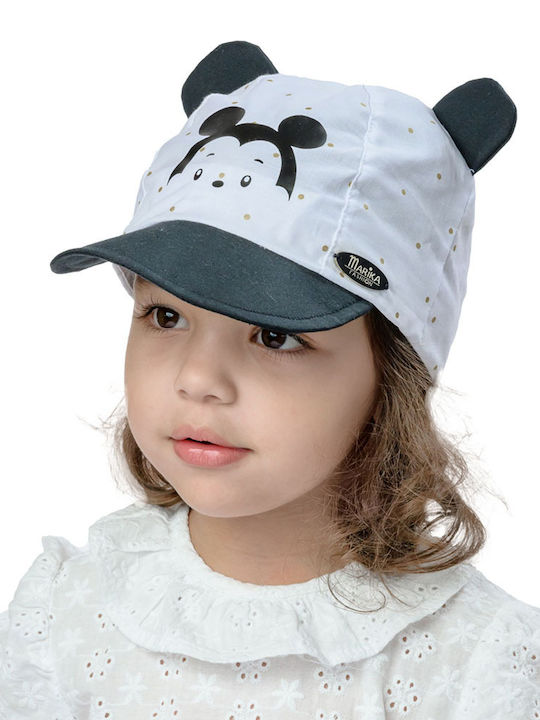 Hat with ears black-white 'KASANDRA' for girls