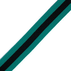 Gurtband Gestrickt Grün Mitten Schwarz 2,5cm Meter