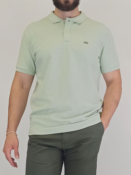Double Ανδρικό T-shirt Κοντομάνικο Polo Light Mint