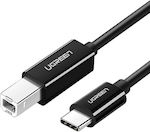 Ugreen US241 USB 2.0 Cable USB-C male - USB-B male Μαύρο 1m
