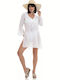 MiandMi Damen Kleid Strand Weiß
