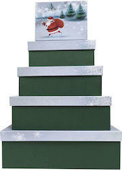 Christmas Box Figure Green 35x27x27cm