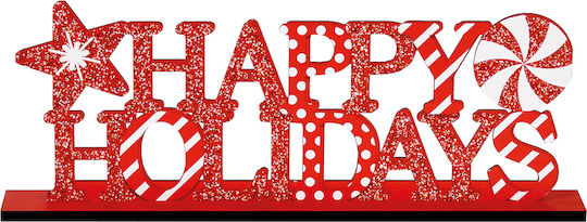 Adorex Christmas Wooden Figure Sign Red Length 37cm