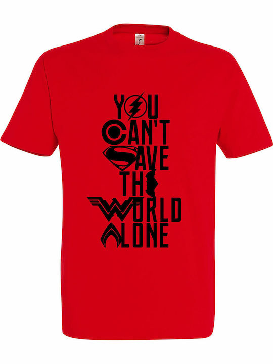 World T-shirt Red Cotton