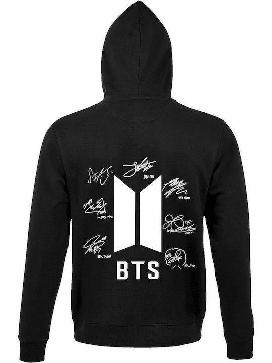 BTS Signattures Autograph Kpop Jacke mit Kapuze Schwarz BTS Signattures Autograph Kpop Jacke mit Kapuze Schwarz