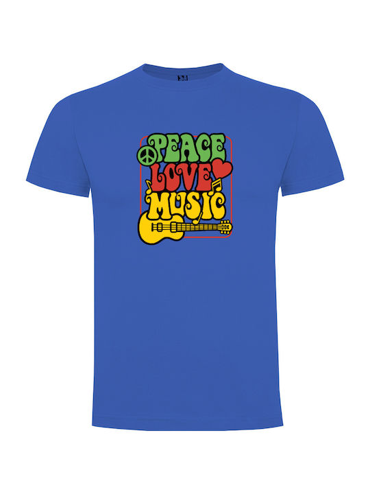 Tshirtakias peace love T-shirt Blau