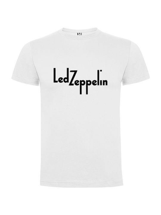 Tshirtakias T-shirt Led Zeppelin Logo 2 σε Λευκό χρώμα