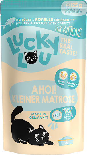 Lucky Lou LifeStage Υγρή Τροφή για Ανήλικες Γάτες σε Φακελάκι με Πέστροφα και Πουλερικά χωρίς Σιτηρά 125gr