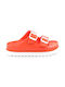 Ateneo Damen Flache Sandalen Flatforms in Orange Farbe