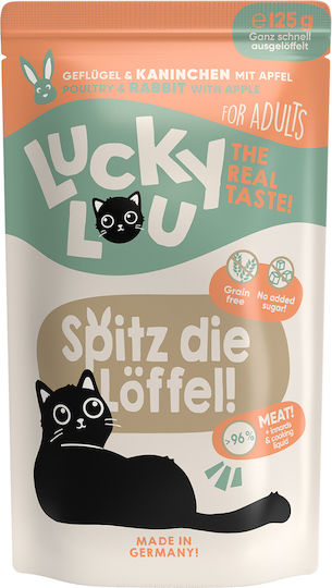 Lucky Lou LifeStage Υγρή Τροφή για Ενήλικες Γάτες σε Φακελάκι με Κουνέλι και Πουλερικά χωρίς Σιτηρά 125gr