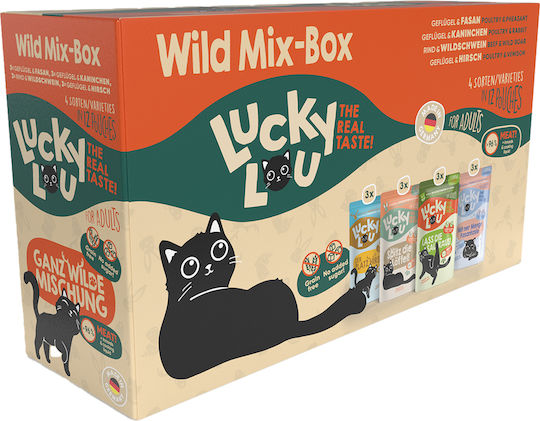 Lucky Lou LifeStage Adult Wild Mix Box Υγρή Τροφή για Ενήλικες Γάτες σε Φακελάκι χωρίς Σιτηρά 12x125gr