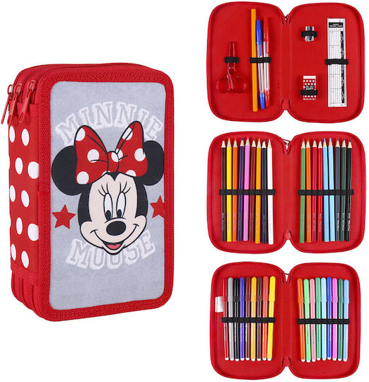 Disney Mouse Κασετίνα Γεμάτη Κόκκινη