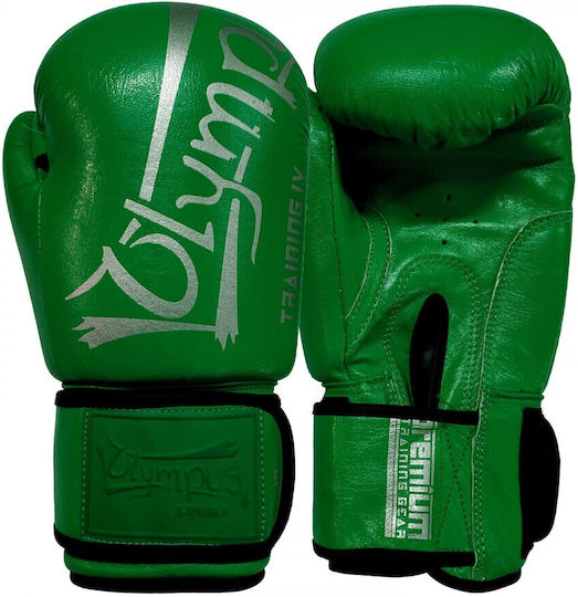 Olympus Sport Training IV Boxhandschuhe Leder für Kampf Grün