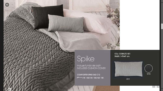 Manterol Casa Duvet Cover with Microfiber Filling Queen 235x270cm Gray 950 GSMGsm