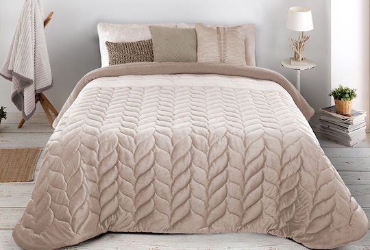 Manterol Casa Duvet Cover with Microfiber Filling Queen 235x270cm Beige