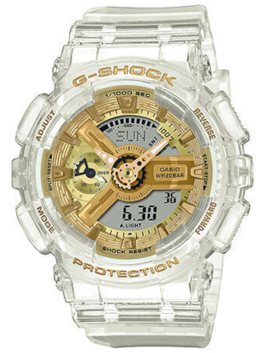 Casio G-shock Digital/Analog Women's Watch with White Rubber Strap