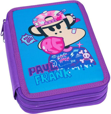 Back Me Up Paul Frank Bubble Pencil Case Full with 2 Compartments Purple