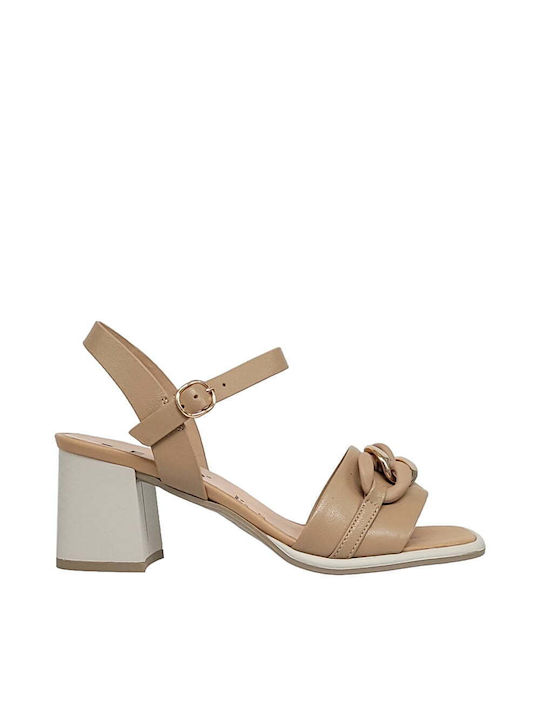 Repo Leder Damen Sandalen in Beige Farbe