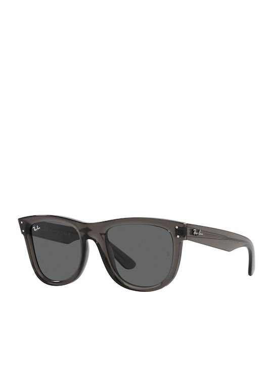 Ray Ban Wayfarer Reverse Unisex Sunglasses With Grey Horn-Rimmed Frame And Black Lens RBR0502S 6707GR