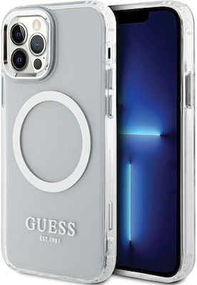 Guess Back Cover Plastic / Silicone Silver (iPhone 12 / 12 Pro)