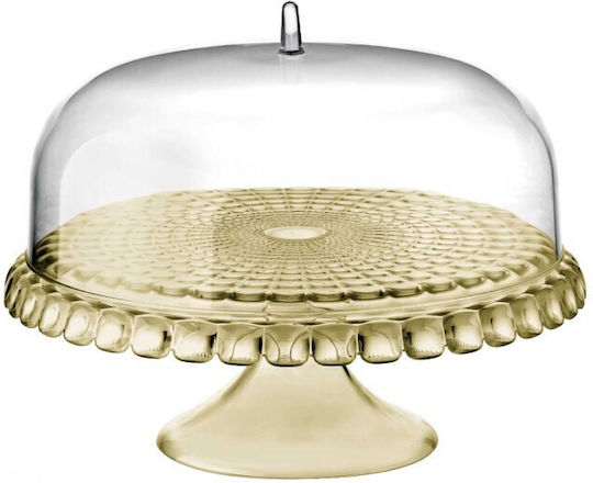 Guzzini TIFFANY Τουρτιέρα Πλαστική με Καπάκι & Πόδι Πράσινη 36x28εκ.
