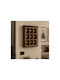 Wooden Wall Key Holder 9 Hooks 30x10x40cm