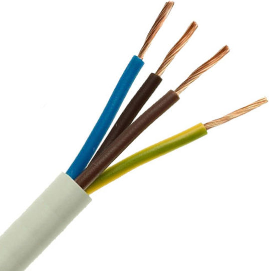 Nexans NYMHY Power Cord Type NYL with Cable Properties 4x1.5mm² in White Colour 4m Flexible