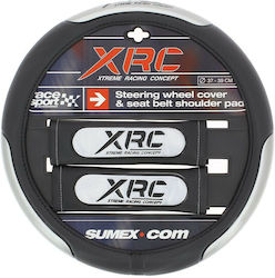 Racesport Auto-Lenkradabdeckung mit Durchmesser 37-39cm aus Kunstleder Gray