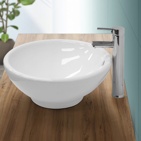 ECD Germany Επικαθήμενος Νιπτήρας Κεραμικός 42x42x17cm Λευκός