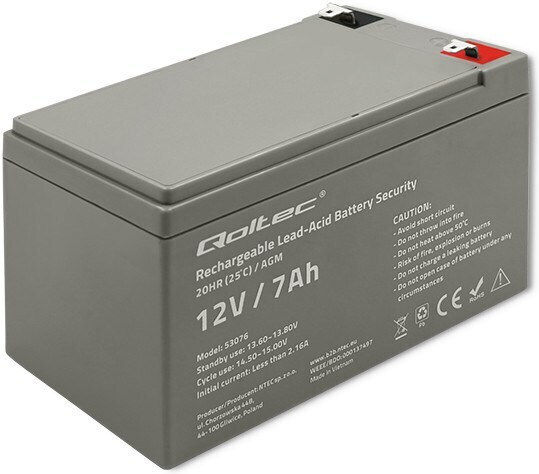 Qoltec Baterie UPS cu Capacitate 7Ah și Tensiune 12V 53076 1buc