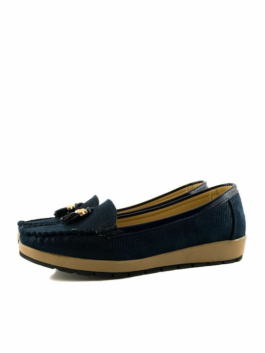 Love4shoes Γυναικεία Loafers σε Μπλε Χρώμα