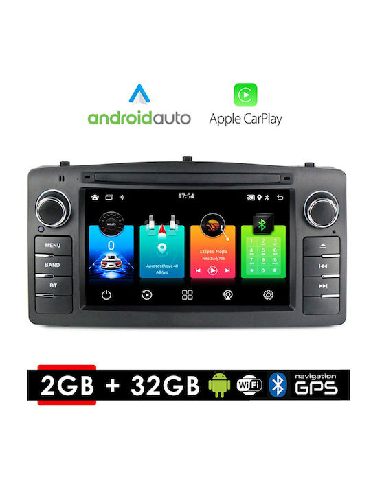 Ηχοσύστημα Αυτοκινήτου για Toyota Corolla 2000-2007 (Bluetooth/USB/WiFi/GPS/Apple-Carplay/Android-Auto) με Οθόνη Αφής 7"