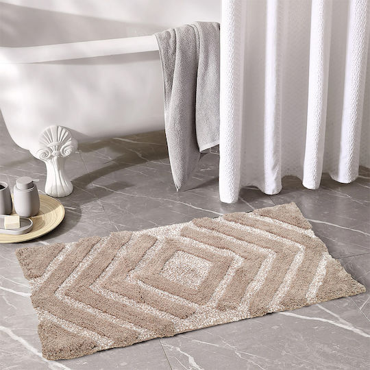 Lino Home Rutschfest Badematte Baumwolle Rechteckig Vengo 2500000764 Brown 60x100cm