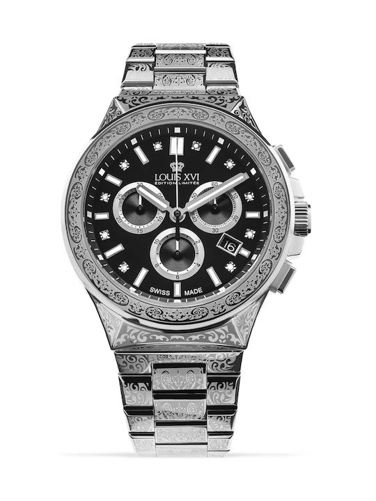 Louis XVI Men's Watch 42mm Chronograph Battery with Silver Metal Bracelet