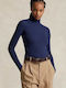 Ralph Lauren Women's Long Sleeve Sweater Cotton Turtleneck Navy Blue