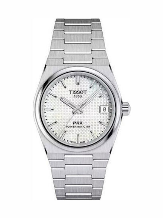 Tissot Γυναικείο Ρολόι 35mm Μπαταρίας με Ασημί Μεταλλικό Μπρασελέ