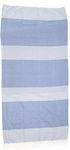 Πετσέτα Θαλάσσης Παρεό με Κρόσσια Μπλε 170x85εκ.