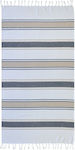 Stripes Beach Towel with Fringes Beige 180x90cm