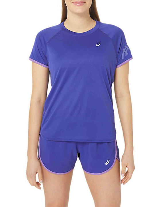 ASICS Damen Sportlich T-shirt Blau