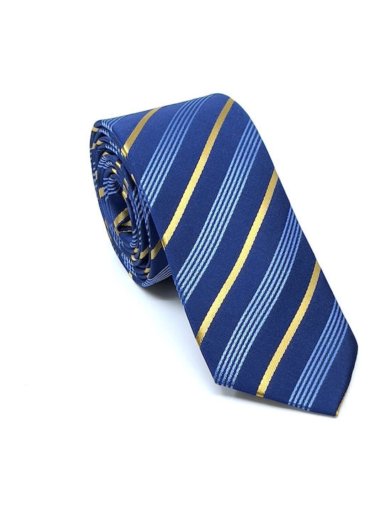 Legend Accessories Σετ Ανδρικής Γραβάτας Συνθετική με Σχέδια σε Μπλε Χρώμα
