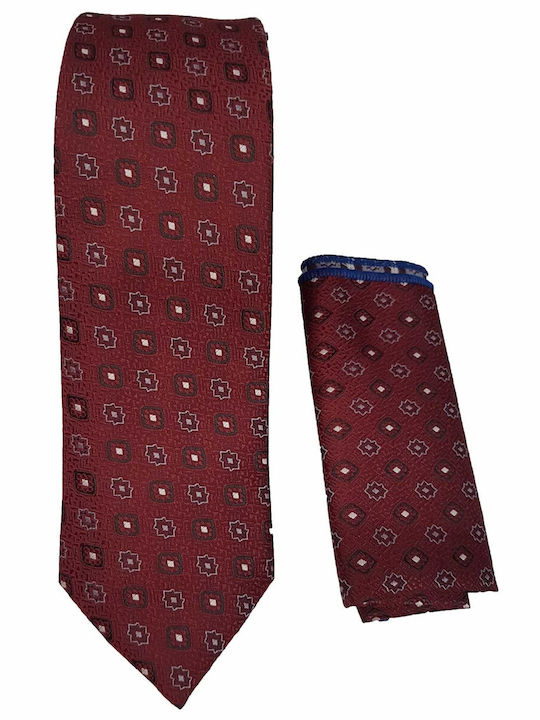Legend Accessories Set de Cravată pentru Bărbați Tipărit în Culorea Burgundy