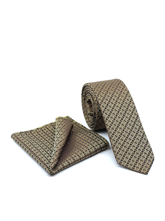 Legend Accessories Men's Tie Set Printed Brown